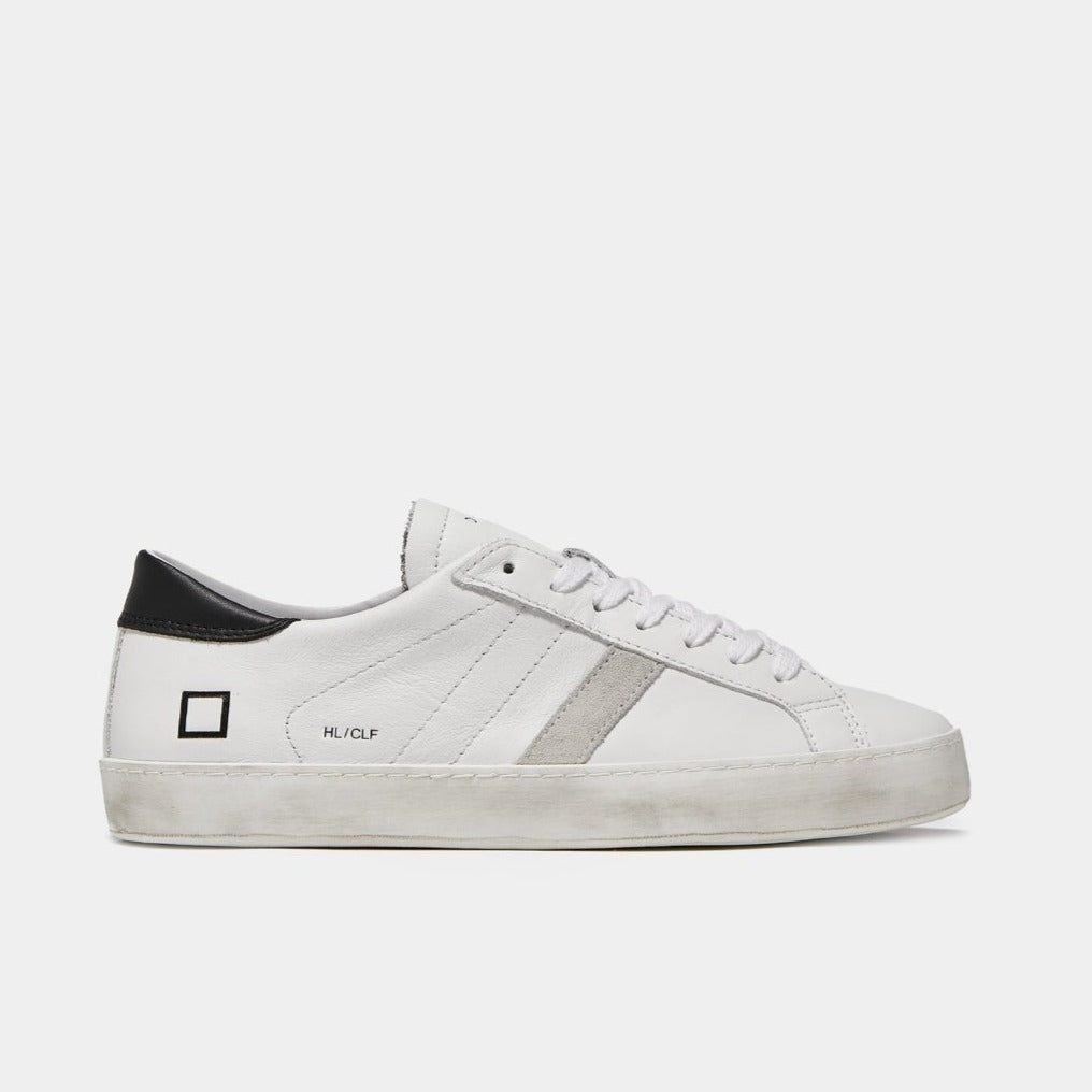 D.A.T.E. SNEAKERS HILL LOW CALF WHITE BLACK – FRANCHIFASHION