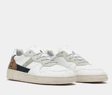 D.A.T.E. SNEAKERS UOMO COURT 2.0 VINTAGE CALF WHITE-CAMEL