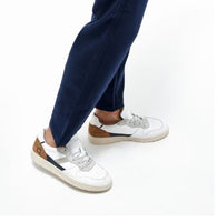 D.A.T.E. SNEAKERS UOMO COURT 2.0 VINTAGE CALF WHITE-CAMEL