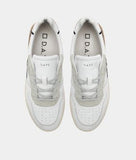 D.A.T.E. SNEAKERS UOMO COURT 2.0 VINTAGE CALF WHITE-CAMEL