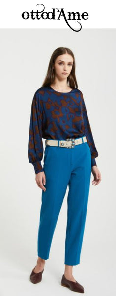 OTTOD'AME  PANTALONE LIM DP9391 2232 CERULEO