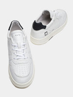 D.A.T.E. SNEAKERS UOMO COURT BASIC WHITE-BLACK