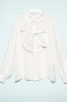 GAELLE PARIS CAMICIA GBDP18740  Blusa In Raso E Chiffon Offwhite -