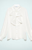 GAELLE PARIS CAMICIA GBDP18740  Blusa In Raso E Chiffon Offwhite -