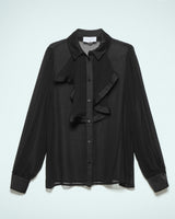 GAELLE PARIS CAMICIA GBDP18740  Blusa In Raso E Chiffon nero