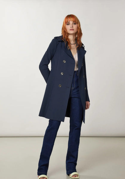 PATRIZIA PEPE TRENCH  TESSUTO BIELASTICO BLUE CO0188/A2AW/C789