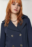 PATRIZIA PEPE TRENCH  TESSUTO BIELASTICO BLUE CO0188/A2AW/C789