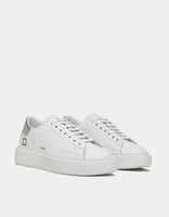 D.A.T.E. SNEAKERS DONNA SFERA LAMINATED  WHITE/SILVER