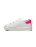 D.A.T.E. SNEAKERS DONNA SFERA  BASIC CALF   WHITE/FUXIA