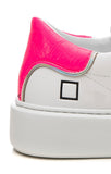 D.A.T.E. SNEAKERS DONNA SFERA  BASIC CALF   WHITE/FUXIA