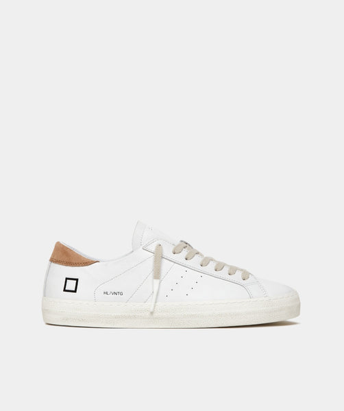 D.A.T.E. SNEAKERS UOMO  HILL LOW VINTAGE CALF WHITE-RUST