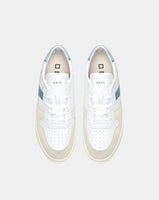 D.A.T.E. SNEAKERS UOMO COURT 2.0 VINTAGE CALF WHITE SKY