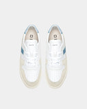 D.A.T.E. SNEAKERS UOMO COURT 2.0 VINTAGE CALF WHITE SKY