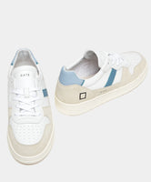 D.A.T.E. SNEAKERS UOMO COURT 2.0 VINTAGE CALF WHITE SKY