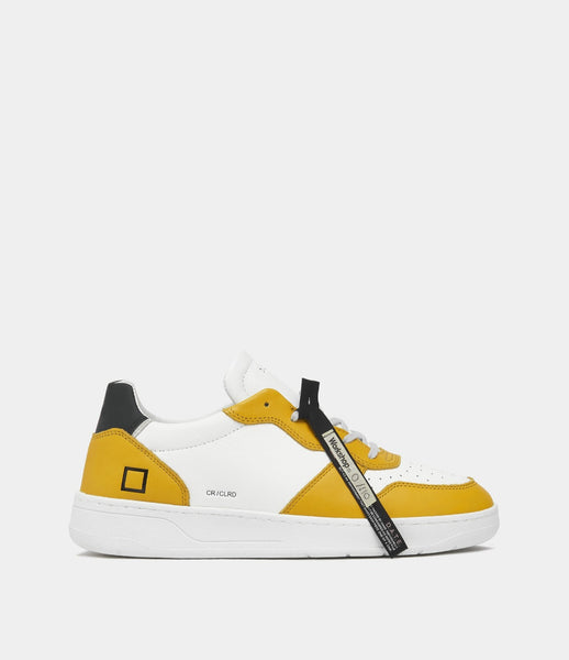 D.A.T.E. SNEAKERS UOMO COURT WORKSHOP COLORED WHITE-YELLOW