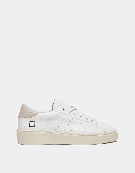 D.A.T.E. SNEAKERS UOMO LEVANTE CALF WHITE GRAY