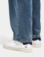 D.A.T.E. SNEAKERS UOMO BASE CALF WHITE-BLUE