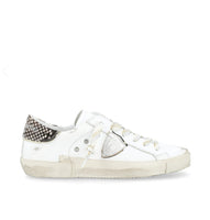 PHILIPPE MODEL   SNEAKERS DONNA PARIS   PRLD VY09 Bianco e dettagli stampa pitone