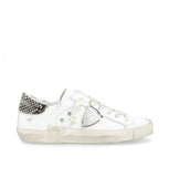 PHILIPPE MODEL   SNEAKERS DONNA PARIS   PRLD VY09 Bianco e dettagli stampa pitone