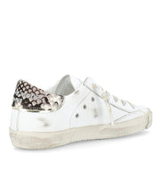 PHILIPPE MODEL   SNEAKERS DONNA PARIS   PRLD VY09 Bianco e dettagli stampa pitone