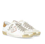 PHILIPPE MODEL   SNEAKERS DONNA PARIS   PRLD XE05 Bianco con dettagli oro e bronzo