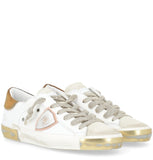 PHILIPPE MODEL   SNEAKERS DONNA PARIS   PRLD XE05 Bianco con dettagli oro e bronzo