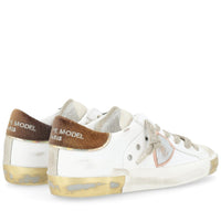 PHILIPPE MODEL   SNEAKERS DONNA PARIS   PRLD XE05 Bianco con dettagli oro e bronzo