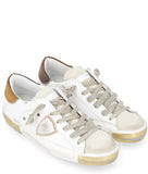 PHILIPPE MODEL   SNEAKERS DONNA PARIS   PRLD XE05 Bianco con dettagli oro e bronzo