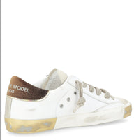 PHILIPPE MODEL   SNEAKERS DONNA PARIS   PRLD XE05 Bianco con dettagli oro e bronzo