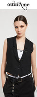 OTTOD'AME  Gilet con revers WHI_DT9112-1_1920 nero