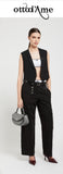 OTTOD'AME  Gilet con revers WHI_DT9112-1_1920 nero