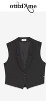 OTTOD'AME  Gilet con revers WHI_DT9112-1_1920 nero