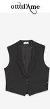 OTTOD'AME  Gilet con revers WHI_DT9112-1_1920 nero