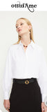 OTTOD'AME Camicia in popeline PCH_DC4984-1_1948 bianco