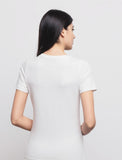 GAELLE PARIS T-Shirt Mezza Manica In Bielastico 
 GAABW03397 OFF White