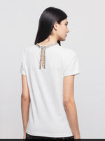 GAELLE PARIS T-Shirt Paricollo Mezza Manica Off White GAABW03440