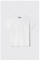 GAELLE PARIS TSHIRT  GAABW06021  T-shirt in jersey paricollo  con stampa e paillettes  vestibilità Over• Bianco