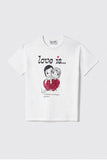 GAELLE PARIS TSHIRT  GAABW06021  T-shirt in jersey paricollo  con stampa e paillettes  vestibilità Over• Bianco
