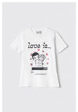 GAELLE PARIS TSHIRT  GAABW06023  T-shirt in jersey paricollo  con stampa e strass  vestibilità slim• Bianco