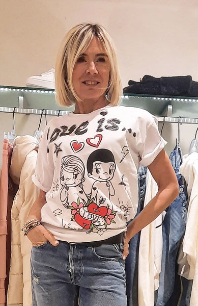 GAELLE PARIS TSHIRT  GAABW06013  T-shirt in jersey paricollo vestibilità Over• Bianco