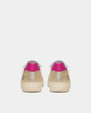 D.A.T.E. SNEAKERS DONNA  COURT LAMINATED WHITE-PLATINUM