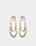 D.A.T.E. SNEAKERS DONNA  COURT LAMINATED WHITE-PLATINUM