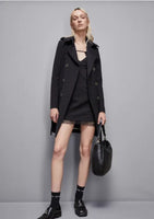 PATRIZIA PEPE TRENCH NERO TESSUTO BIELASTICO  CO0188/A2AW/K103