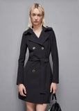 PATRIZIA PEPE TRENCH NERO TESSUTO BIELASTICO  CO0188/A2AW/K103