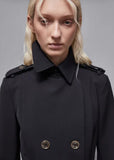 PATRIZIA PEPE TRENCH NERO TESSUTO BIELASTICO  CO0188/A2AW/K103