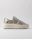 D.A.T.E. SNEAKERS DONNA HILL LOW PLATFORM STARDUST PLATINUM