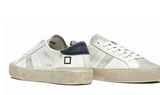 D.A.T.E. SNEAKERS UOMO HILL LOW USED WHITE BLUE