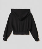 HINNOMINATE Felpa cappuccio in modal con scollo a "v"  HMABW01444 Nero