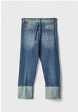 GAELLE PARIS Jeans Boy Straight Con Maxi Risvolto • Blu GAABW07922