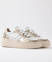 D.A.T.E. SNEAKERS DONNA COURT PLATFORM LAMINATED PLATINUM
